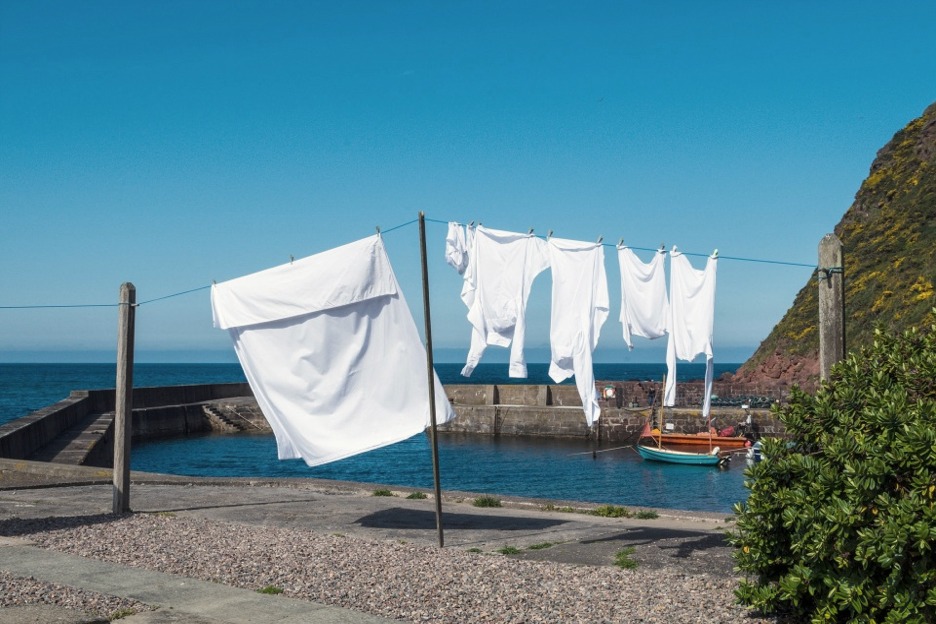 Laundry in Scottish harbour