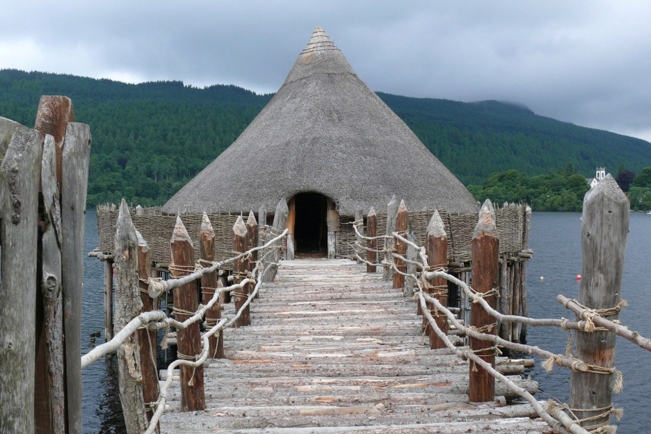 Crannog lake dwelling, Loch Tay, Scotland