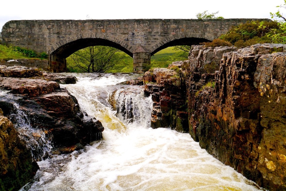 Waterfall in Scottish highlands