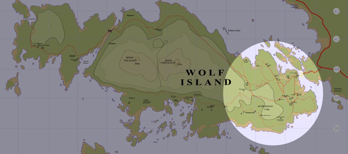 Eastern part of island of Wolf Island