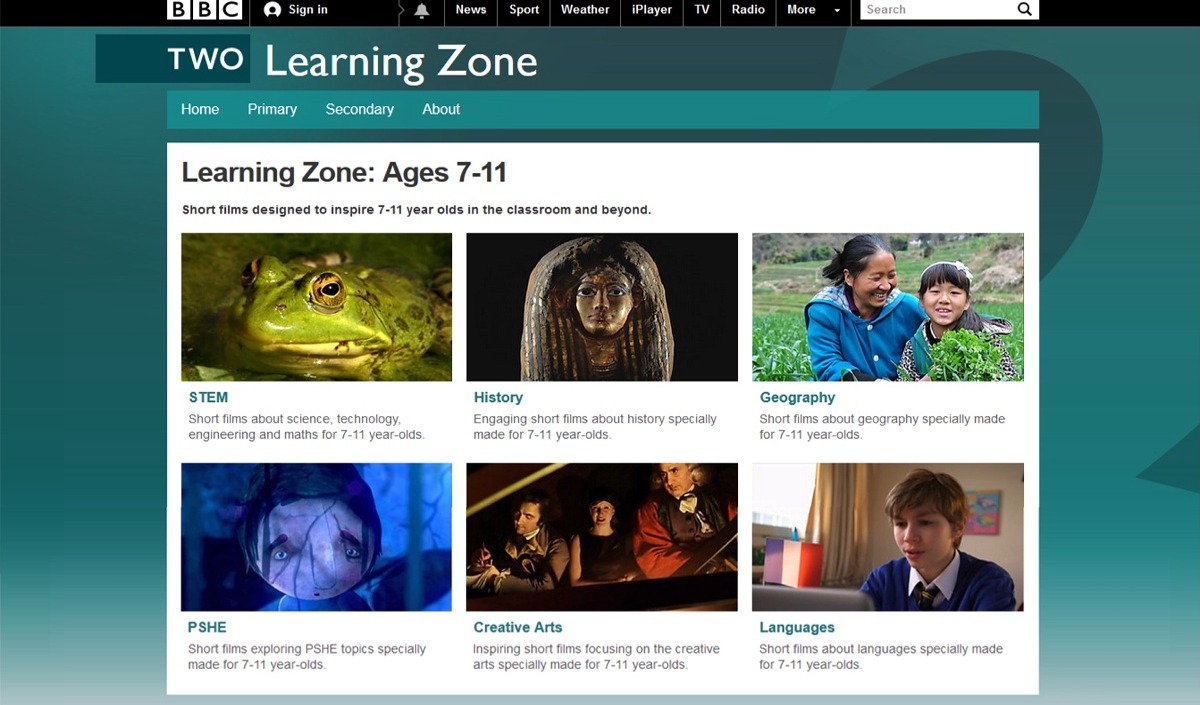BBC Learning Zone screenshot