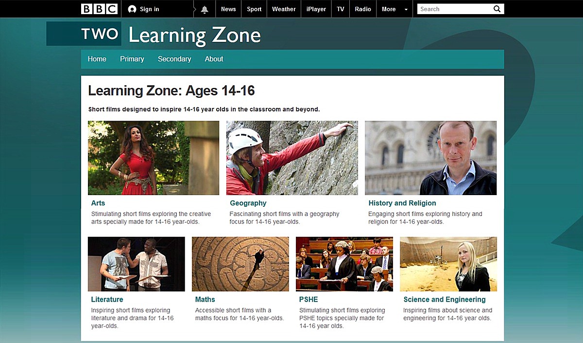 BBC Learning Zone screenshot