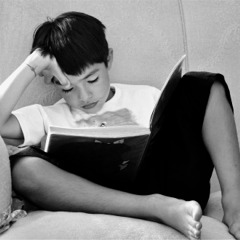 Boy reading book